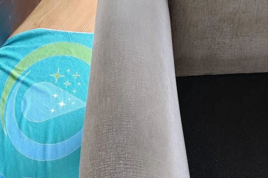 Freshly cleaned sofa fabric