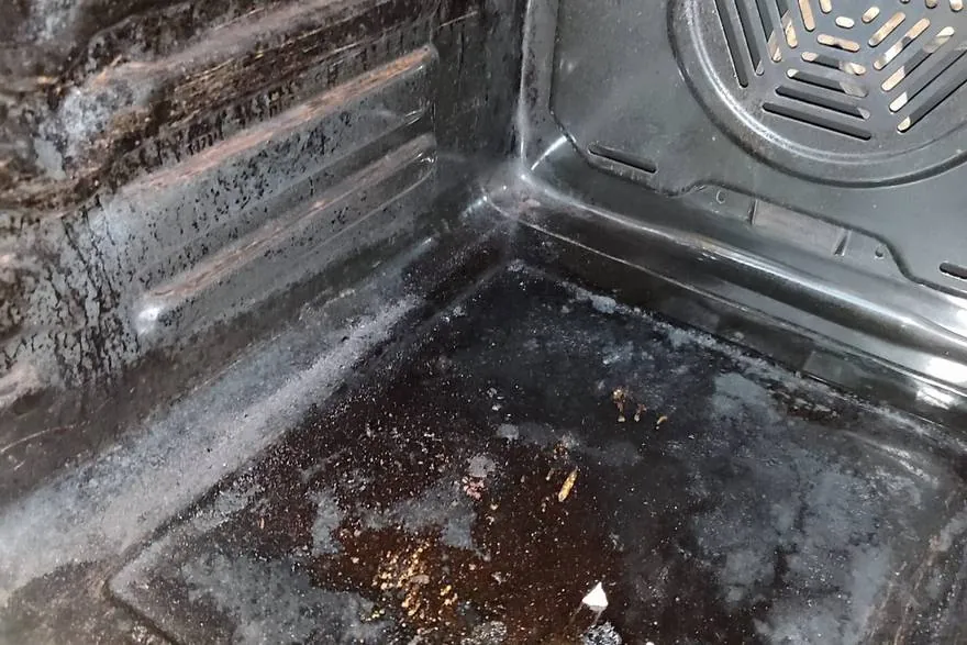 Oven interior before cleaning