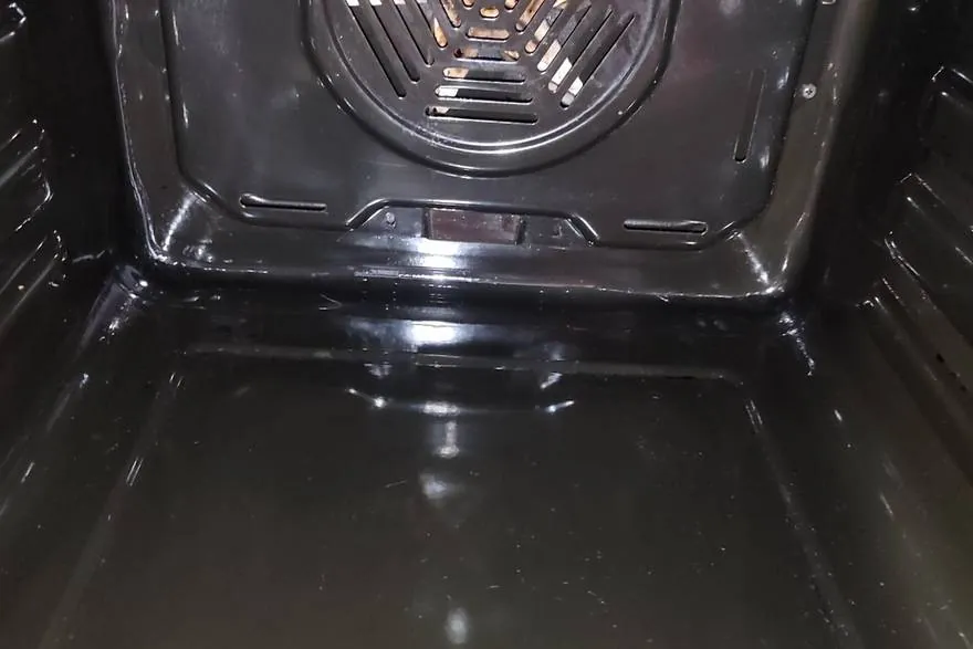 Oven interior after cleaning