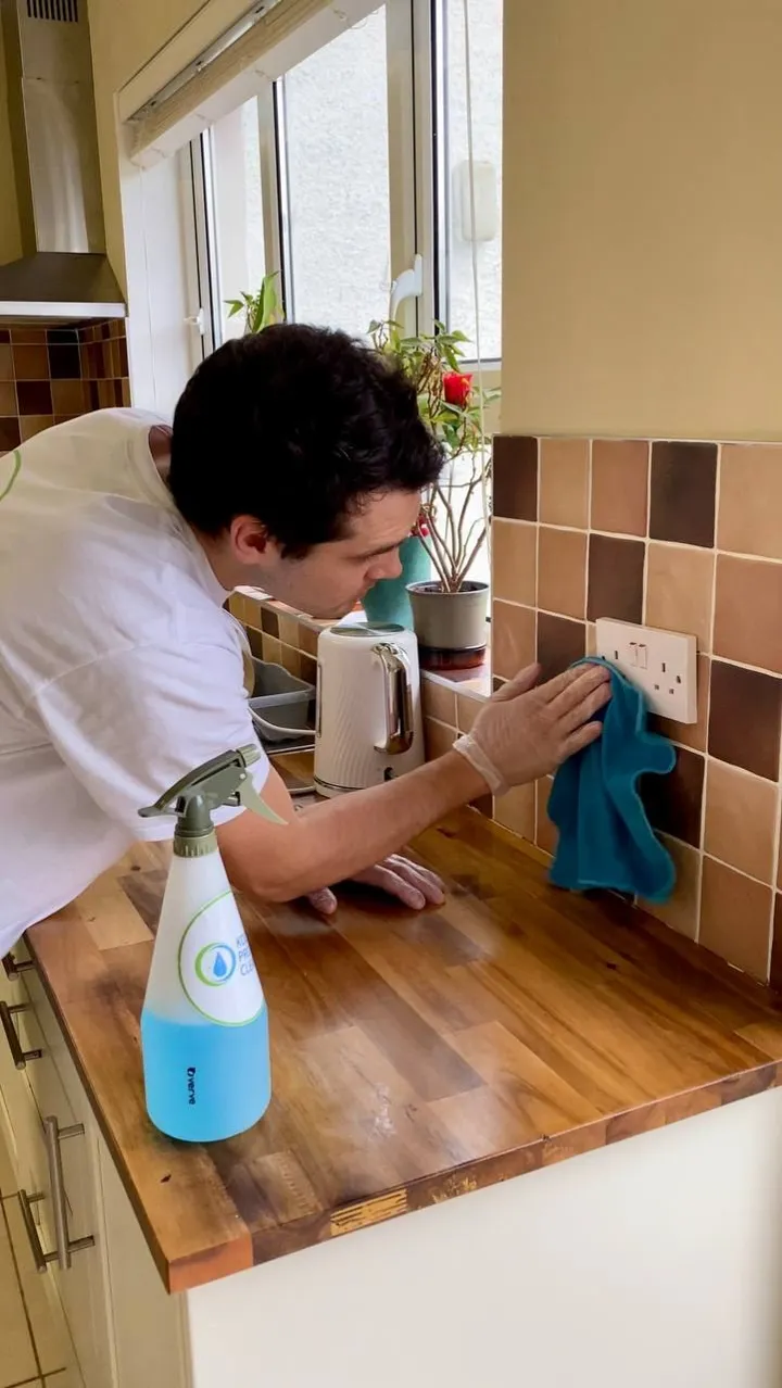 Eco-friendly spray on a regular clean