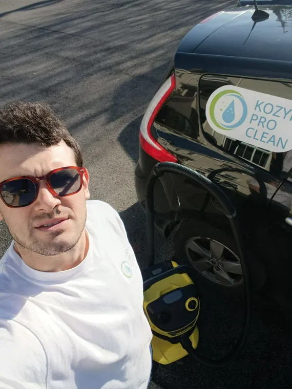 Yevhen with the Kozyr Pro Clean car